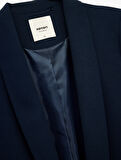 Krep Kumaş Regular Fit Şal Yaka 3/4 Kollu Blazer Ceket