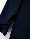Krep Kumaş Regular Fit Şal Yaka 3/4 Kollu Blazer Ceket