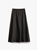 Standart Bel Regular Fit Saten Midi Etek