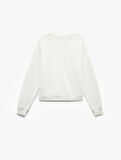 Şardonlu Uzun Kollu Bisiklet Yaka Basic Oversize Sweatshirt