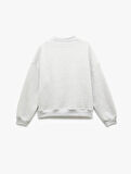 Baskılı Şardonlu Uzun Kollu Dik Yaka Sweatshirt