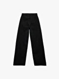 Yüksek Bel Pamuklu Düğmeli Geniş Paça Jean Pantolon -  Wide Leg Jeans