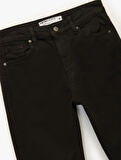 Yüksek Bel Dar Kalıp Pamuklu İspanyol Paça Jean Pantolon - Flare Jeans