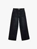 Düşük Bel Rahat Kalıp Geniş Paça Jean Pantolon - Loose Straight Fit Jean