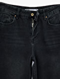 Düşük Bel Rahat Kalıp Geniş Paça Jean Pantolon - Loose Straight Fit Jean
