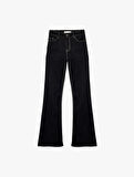 Koton X Melis Ağazat - Yüksek Bel Dar Kesim İspanyol Paça Jean Pantolon - Flare Jeans