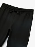 Baskılı Dikiş Detaylı Cepli Beli Bağcıklı Jogger Spor Eşofman Altı