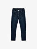 Normal Bel Pamuklu Slim Fit Jean Pantolon - Brad Jean