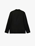 Slim Fit Kapaklı Cep Detaylı Uzun Kollu Mono Yaka Blazer Ceket
