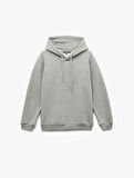 Şardonlu Uzun Kollu Basic Kapşonlu Sweatshirt