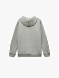 Şardonlu Uzun Kollu Basic Kapşonlu Sweatshirt