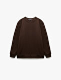 Pamuklu Uzun Kollu Bisiklet Yaka Erkek Basic Sweatshirt