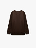 Pamuklu Uzun Kollu Bisiklet Yaka Erkek Basic Sweatshirt