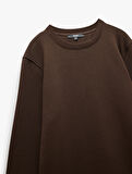 Pamuklu Uzun Kollu Bisiklet Yaka Erkek Basic Sweatshirt