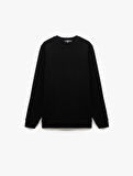 Pamuklu Uzun Kollu Bisiklet Yaka Erkek Basic Sweatshirt