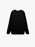Pamuklu Uzun Kollu Bisiklet Yaka Erkek Basic Sweatshirt