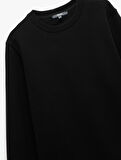 Pamuklu Uzun Kollu Bisiklet Yaka Erkek Basic Sweatshirt