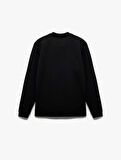 Pike Kumaş Polo Yaka Uzun Kollu Basic Sweatshirt