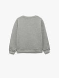Uzun Kollu Bisiklet Yaka Şardonlu Basic Sweatshirt