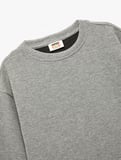 Uzun Kollu Bisiklet Yaka Şardonlu Basic Sweatshirt