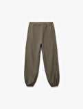 Cepli Beli Lastikli Bağlamalı Loose Fit Jogger Paraşüt Pantolon