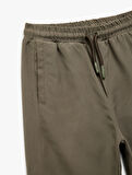 Cepli Beli Lastikli Bağlamalı Loose Fit Jogger Paraşüt Pantolon