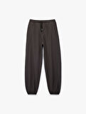 Cepli Beli Lastikli Bağlamalı Loose Fit Jogger Paraşüt Pantolon