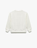 Uzun Kollu Bisiklet Yaka Pamuklu Anime Baskılı Sweatshirt