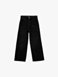 Pamuklu Geniş Paça Denim Pantolon