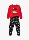 Koton Baskılı Kırmızı Erkek Çocuk Pijama Takımı 6WMB10062TK