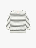 Şardonlu Uzun Kollu Bisiklet Yaka Sweatshirt