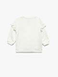 Şardonlu Uzun Kollu Bisiklet Yaka Kelebek Detaylı Fırfırlı Sweatshirt