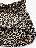 Leopar Desenli Gipeli Mini Şort Etek