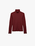 Slim Fit Balıkçı Yaka Uzun Kollu Tişört