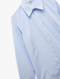 Uzun Kollu Klasik Yaka Poplin Gömlek