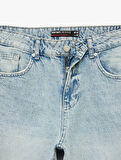 Normal Bel Pamuklu Vintage Straight Fit Jean Pantolon