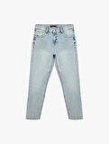 Normal Bel Pamuklu Vintage Straight Fit Jean Pantolon