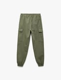 Beli Bağcıklı Kargo Cep Detaylı Pamuklu Rahat Kesim Gabardin Jogger Pantolon