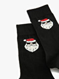 Yılbaşı Temalı Pamuklu Soket Çorap