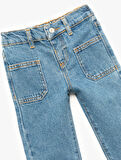 Pamuklu Cep Detaylı Denim Pantolon
