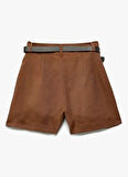 Koton Normal Bel Regular Fit Kahve Kadın Şort 5SAK40092EW