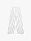Viskon Çizgili Cepli Geniş Paça Palazzo Pantolon