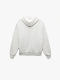 Şardonlu Uzun Kollu Kapüşonlu Kanguru Cepli Oversize Fermuarlı Sweatshirt