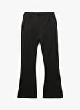 Koton Lastikli Bel İspanyol Paça Siyah Kız Çocuk Pantolon 6WKG40073AK