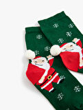 Yılbaşı Baskılı Soket Çorap