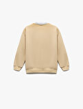 Uzun Kollu Gömlek Yaka Detaylı Pamuklu Basic Sweatshirt