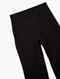 Yüksek Bel Slim Fit Cep Detaylı İspanyol Paça Spor Tayt