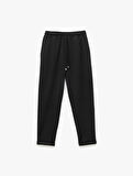 Regular Fit Cepli Krep Scuba Kumaş Eşofman Pantolon