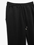 Regular Fit Cepli Krep Scuba Kumaş Eşofman Pantolon