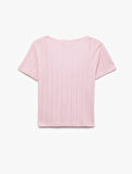 Slim Fit Pamuklu Derin U Yaka Kısa Kollu Tişört